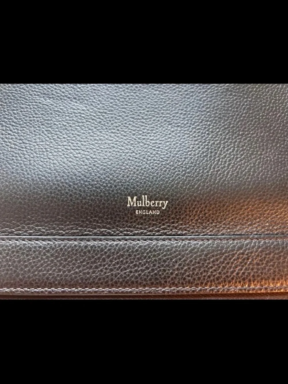 Mulberry Black Pebbled Leather Zip-Around Laptop Folio